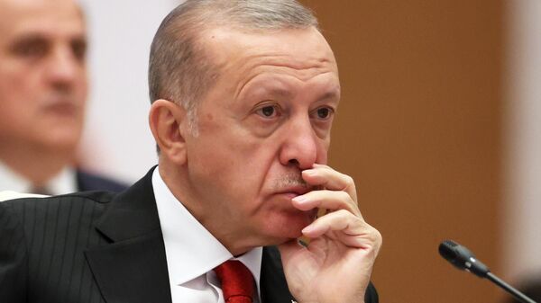 Recep Tayyip Erdogan lors du sommet de l’Organisation de coopération de Shanghai (OCS), le 16 septembre 2022 - Sputnik Afrique