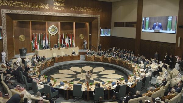 In this photo released by Egypt's Ministry of Foreign Affairs, delegates and foreign ministers of member states convene at the Arab League headquarters in Cairo, Egypt, Sunday, May 7, 2023.  - Sputnik Africa