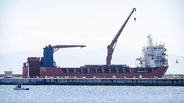 The Russian vessel, Lady R, is docked at the Simon's Town Naval Base near Cape Town, South Africa, Thursday, Dec. 8, 2022. The U.S. ambassador to South Africa accused the country of providing weapons to Russia. Ambassador Reuben Brigety said the U.S. government was certain that weapons were loaded onto a cargo ship that docked secretly at a naval base near the city of Cape Town for three days in December. - Sputnik Africa