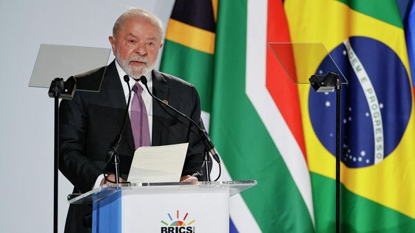Luiz Inácio Lula da Silva, the president of Brazil, speaks during the 2023 BRICS Summit, August 22, 2023. - Sputnik Africa