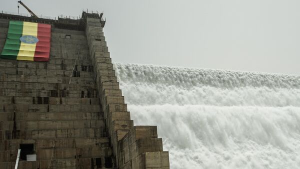 A general view of the Grand Ethiopian Renaissance Dam (GERD) in Guba, Ethiopia, on February 20, 2022 - Sputnik Africa