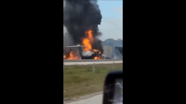 A screenshot of a video of a tragic helicopter crash that killed Herbert Wigwe, the CEO of Nigeria’s Access Bank Group, his wife, son, and Nigerian Exchange Group PLC, Abimbola Ogunbanjo. - Sputnik Africa