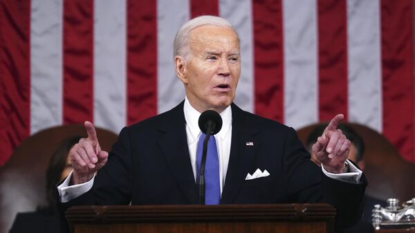 President Joe Biden delivers the State of the Union address to a joint session of Congress at the Capitol, on March 7, 2024, in Washington - Sputnik Africa