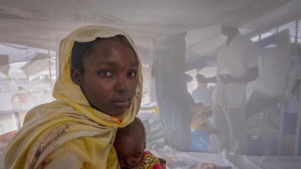 Sudanese Children suffering from malnutrition are treated at an MSF clinic in Metche Camp, Chad, near the Sudanese border, Sunday, April 7, 2024.  - Sputnik Afrique