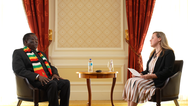 Emmerson Mnangagwa during his interview with Sputnik Africa - Sputnik Africa