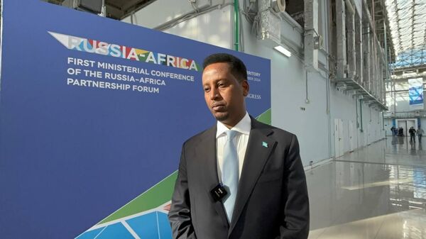 Somalia's Deputy Foreign Minister Isak Mohamud Mursal during an interview with Sputnik Africa given on the sidelines of the first Russia-Africa ministerial conference in Sochi. - Sputnik Africa