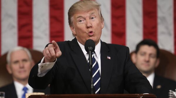 President Donald Trump addresses a joint session of Congress on Capitol Hill in Washington, Feb. 28, 2017. - Sputnik Africa