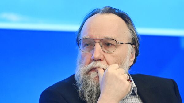 Writer and political scientist Alexander Dugin at the International Multimedia Press Center Rossiya Segodnya at a press conference dedicated to the 80th anniversary of Victory in the Great Patriotic War. - Sputnik Africa