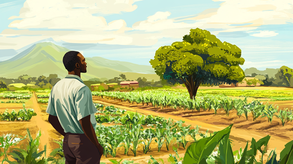 An African farmer looks at his property (illustrative image). - Sputnik Africa