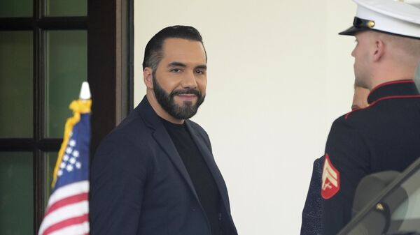 El Salvador's President Nayib Bukele departs following a meeting at the White House with President Donald Trump, Monday, April 14, 2025, in Washington. - Sputnik Africa