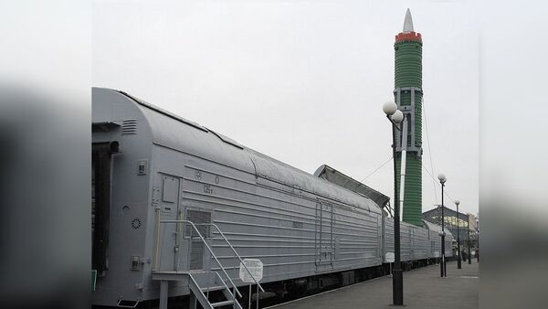 БЖРК в экспозиции музея Октябрьской железной дороги на бывшем Варшавском вокзале в Санкт-Петербурге - Sputnik Afrique