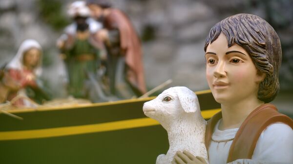 A nativity scene is pictured in Luceram, southeastern France, on December 11, 2016  - Sputnik Afrique