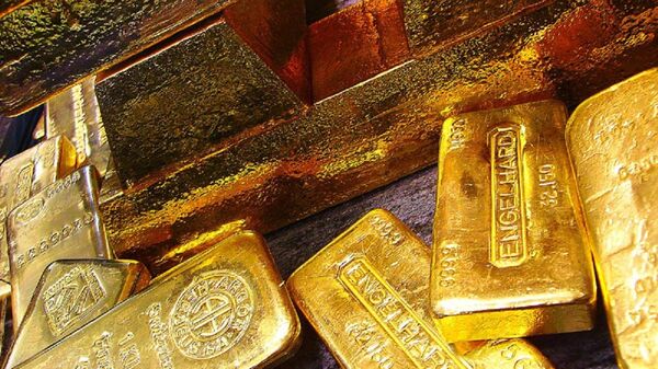 Lingots d'or de la Banque nationale de Pologne (archive photo) - Sputnik Afrique